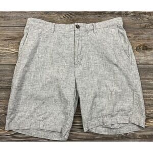 Goodfellow & Co Shorts Men's LINDEN  Size 34" Grey Linen/Cotton Blend Flat Front